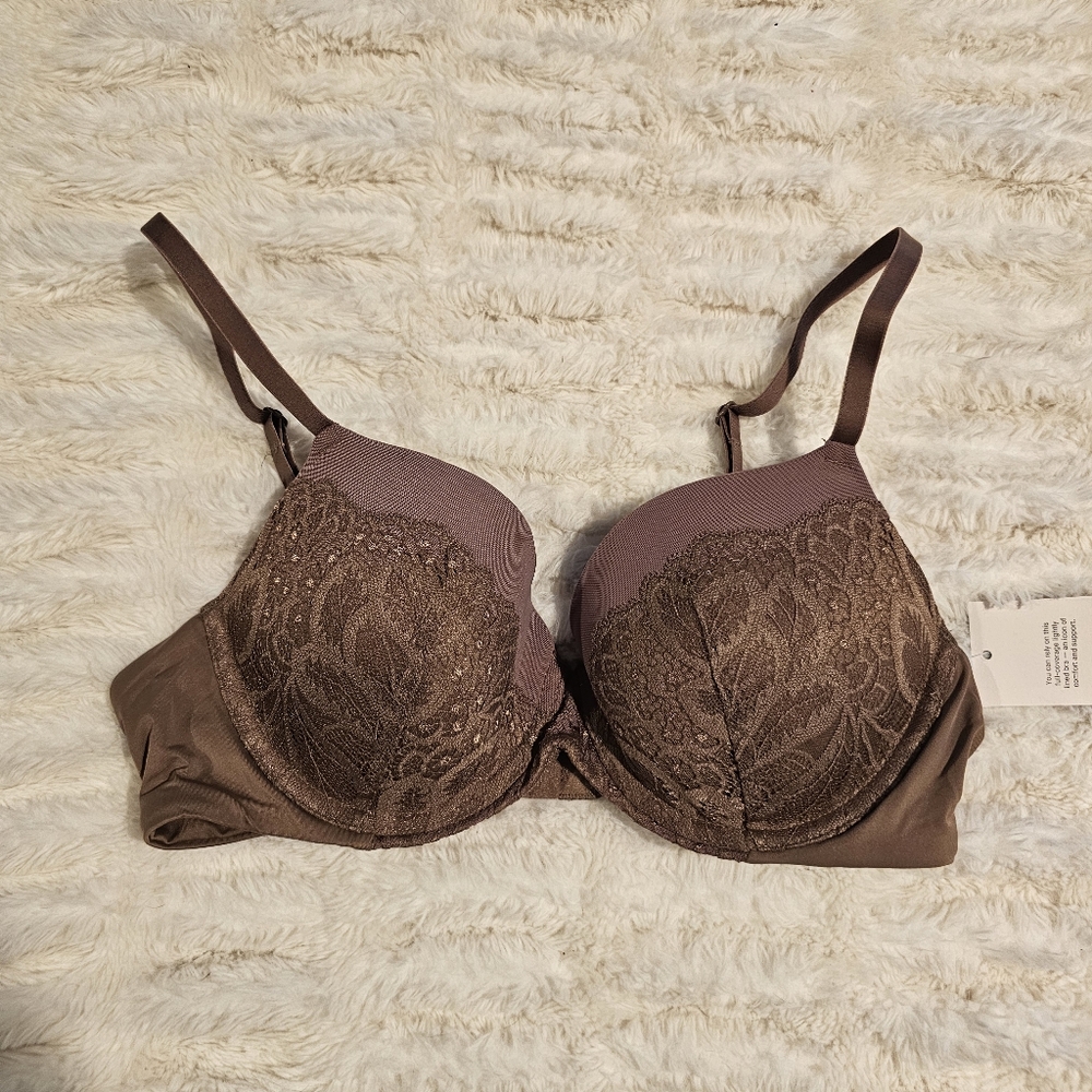 Auden Brown Lace Lightly Lined Bra 34B